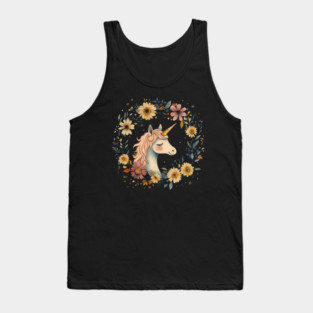 Dreamy Unicorn Art – Enchanted Mythical Creature Illustration Tank Top