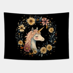 Dreamy Unicorn Art – Enchanted Mythical Creature Illustration Tapestry