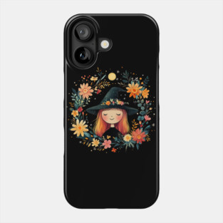 Fiery Red Witch Art – Enchanting Mystical Sorceress Illustration Phone Case