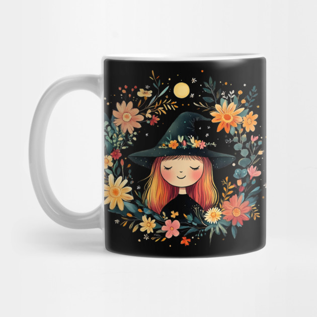 Fiery Red Witch Art – Enchanting Mystical Sorceress Illustration by TuncGK