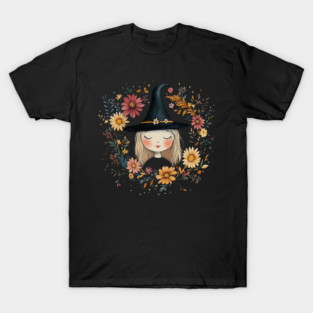 Ethereal Blonde Witch Art – Soft & Dreamy Magic Illustration T-Shirt