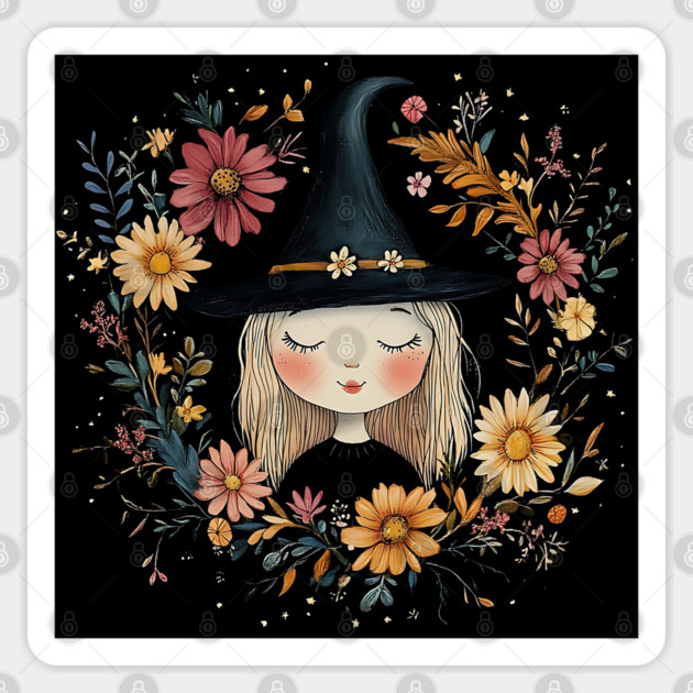 Ethereal Blonde Witch Art – Soft & Dreamy Magic Illustration Sticker by TuncGK