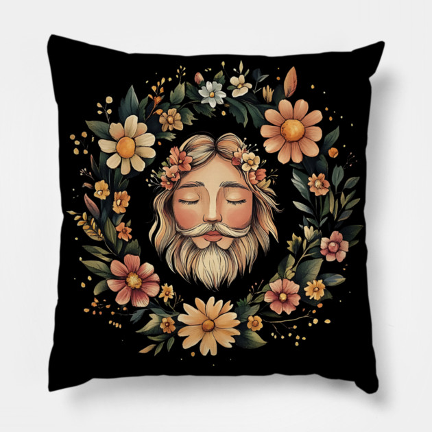 Majestic Zeus Art – Ancient Greek God Illustration Pillow by TuncGK