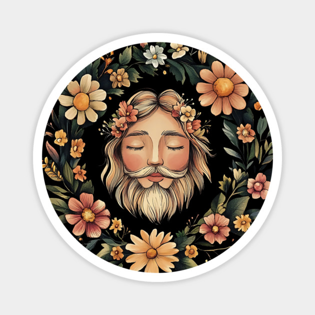Majestic Zeus Art – Ancient Greek God Illustration Magnet by TuncGK