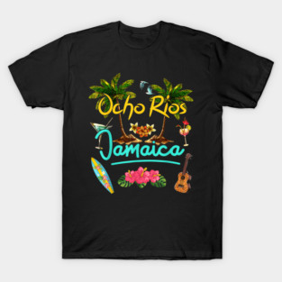 Ocho Rios Jamaica Beach Summer Palm Surf T-Shirt