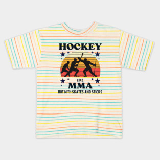 Hockey Like MMA – Retro Vintage Hockey Design Kids T-Shirt