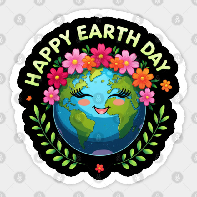 Happy Earth Day Sticker by Creatifly Graphic Tees