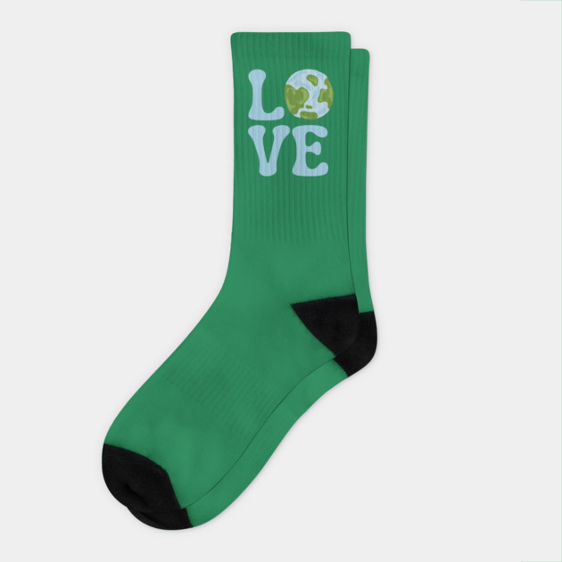 Love Earth Day Socks by Creatifly Graphic Tees