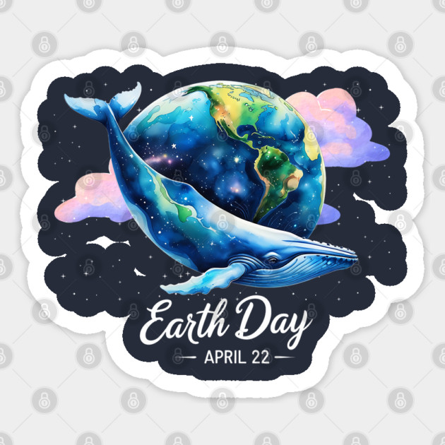 Earth Day - Protect-Whale-Save-Our- Oceans Sticker by JessArty