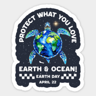 Earth Day - Protect-The-Ocean-Save-Sea-Turtles-Marine Life Sticker