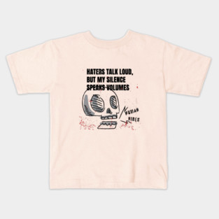 Casual Goth Skull with Inspiring Rap: Haters Talk Loud Kids T-Shirt