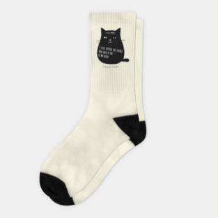Cute Black Cat with Romantic Love Quote Socks