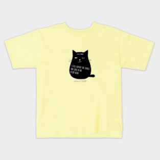 Cute Black Cat with Romantic Love Quote Kids T-Shirt