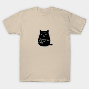 Cute Black Cat with Romantic Love Quote T-Shirt