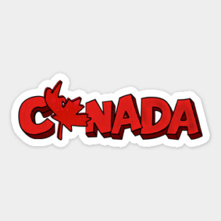 Canada Maple Leaf Middle Finger Elbows Up Sticker