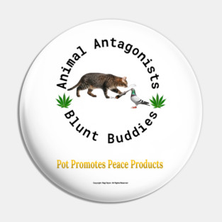 Cat & Pigeon, Animal Antagonists, Blunt Buddies Pin
