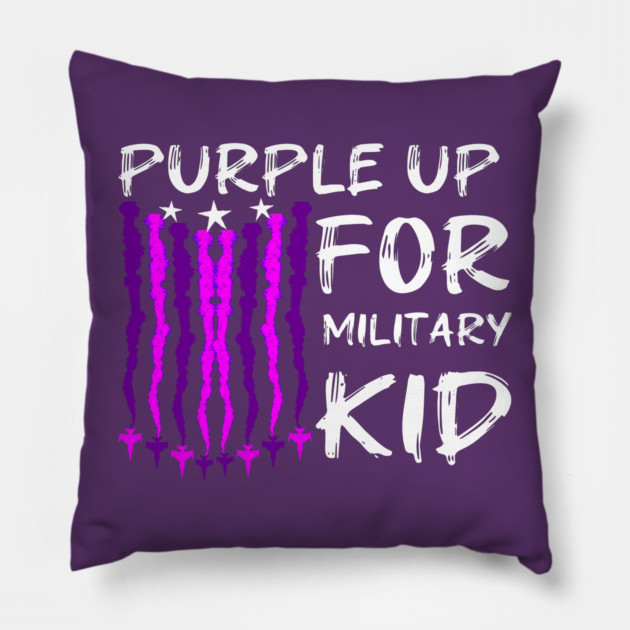 Purple Up For Military Kid Pillow by Db Printed