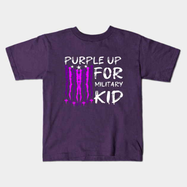 Purple Up For Military Kid Kids T-Shirt by Db Printed