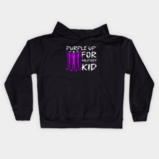 Purple Up For Military Kid Kids Hoodie