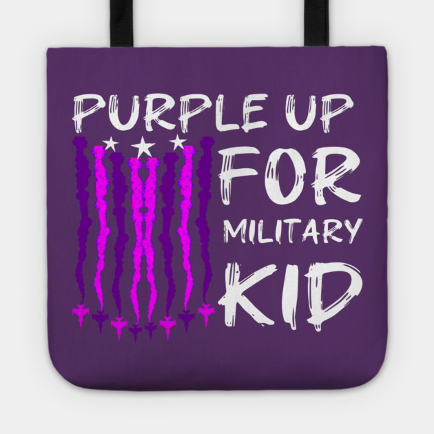 Purple Up For Military Kid Tote by Db Printed