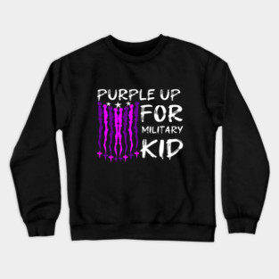 Purple Up For Military Kid Crewneck Sweatshirt