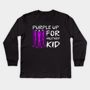 Purple Up For Military Kid Kids Long Sleeve T-Shirt