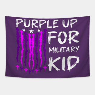 Purple Up For Military Kid Tapestry
