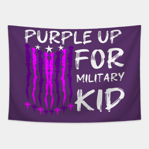Purple Up For Military Kid Tapestry by Db Printed