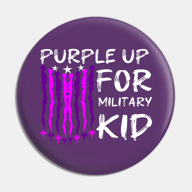 Purple Up For Military Kid Pin by Db Printed