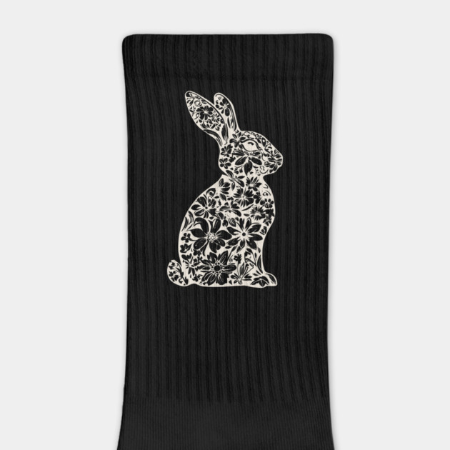 Floral Rabbit Illustration – Elegant Nature-Inspired Bunny Art by TuncGK