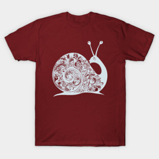 Floral Snail Art – Whimsical & Ornate Nature Design T-Shirt