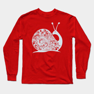 Floral Snail Art – Whimsical & Ornate Nature Design Long Sleeve T-Shirt