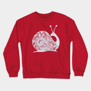 Floral Snail Art – Whimsical & Ornate Nature Design Crewneck Sweatshirt