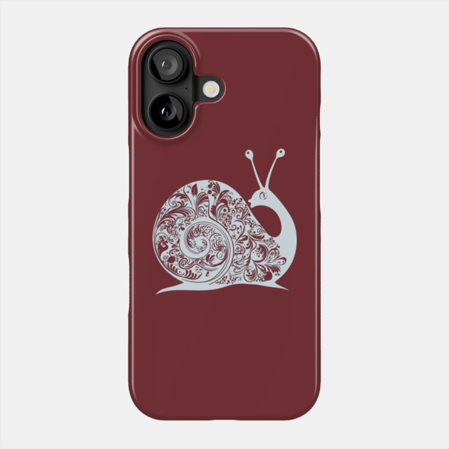 Floral Snail Art – Whimsical & Ornate Nature Design Phone Case by TuncGK