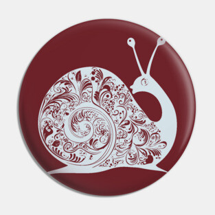 Floral Snail Art – Whimsical & Ornate Nature Design Pin