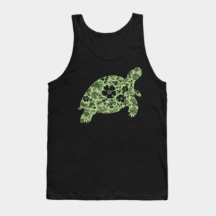 Floral Tortoise – Patience Meets Art Tank Top