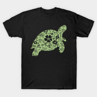 Floral Tortoise – Patience Meets Art T-Shirt