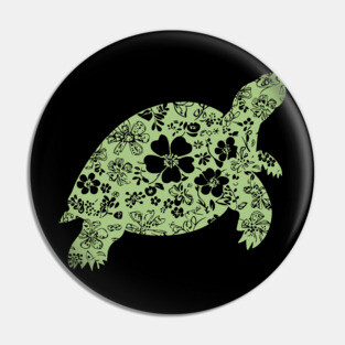 Floral Tortoise – Patience Meets Art Pin