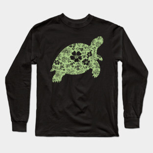 Floral Tortoise – Patience Meets Art Long Sleeve T-Shirt