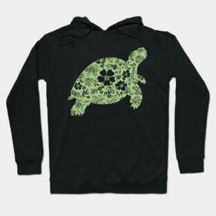 Floral Tortoise – Patience Meets Art Hoodie