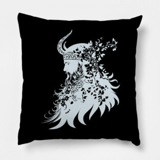 Ornate Viking Warrior – Norse Mythology Meets Art Pillow
