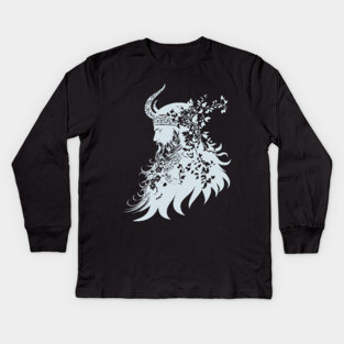 Ornate Viking Warrior – Norse Mythology Meets Art Kids Long Sleeve T-Shirt