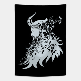 Ornate Viking Warrior – Norse Mythology Meets Art Tapestry