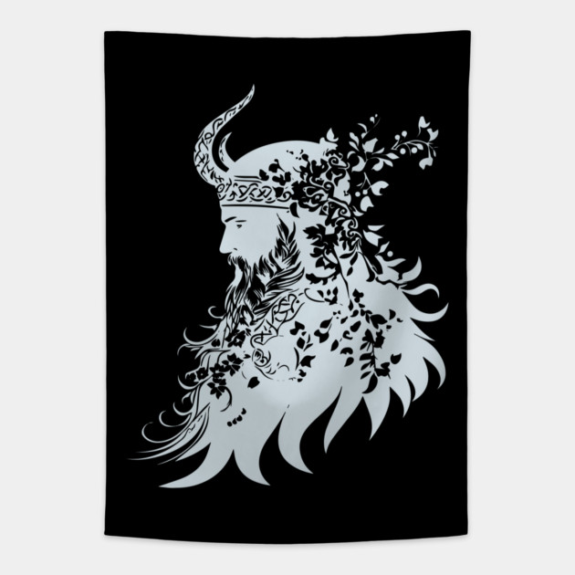 Ornate Viking Warrior – Norse Mythology Meets Art Tapestry by TuncGK