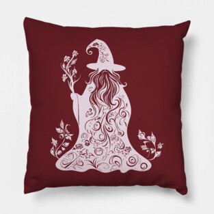 Mystical Floral Wizard – Magic & Nature Collide Pillow