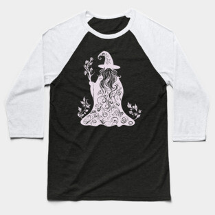 Mystical Floral Wizard – Magic & Nature Collide Baseball T-Shirt