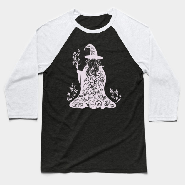 Mystical Floral Wizard – Magic & Nature Collide Baseball T-Shirt by TuncGK
