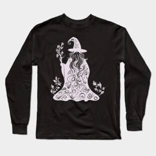 Mystical Floral Wizard – Magic & Nature Collide Long Sleeve T-Shirt