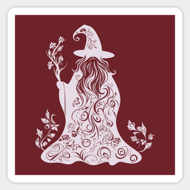 Mystical Floral Wizard – Magic & Nature Collide Magnet by TuncGK