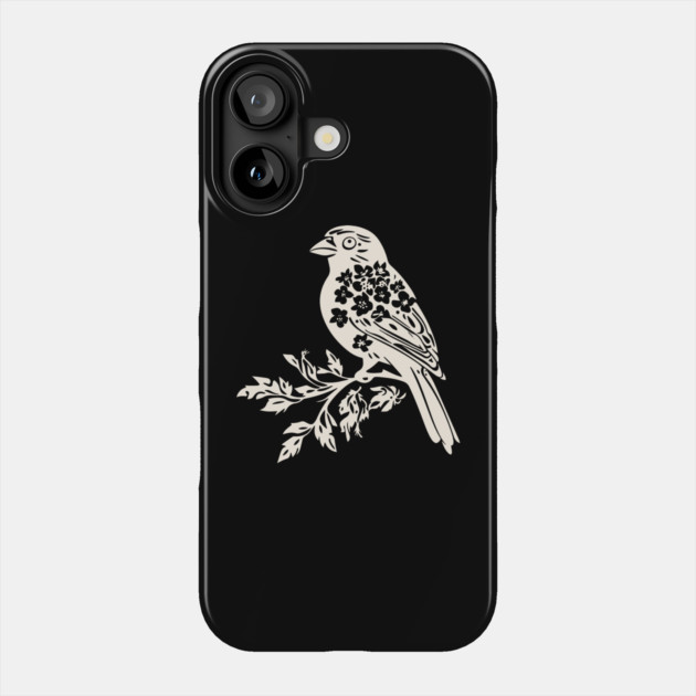 Floral Sparrow – Nature’s Little Songbird Phone Case by TuncGK